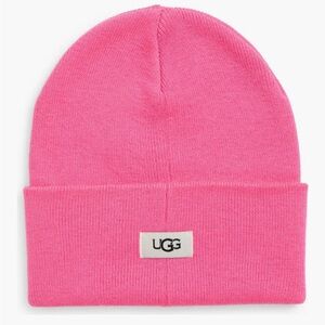 NWT UGG WOMEN'S KNIT CUFF BEANIE- FRENCH PINK- ONE SIZE